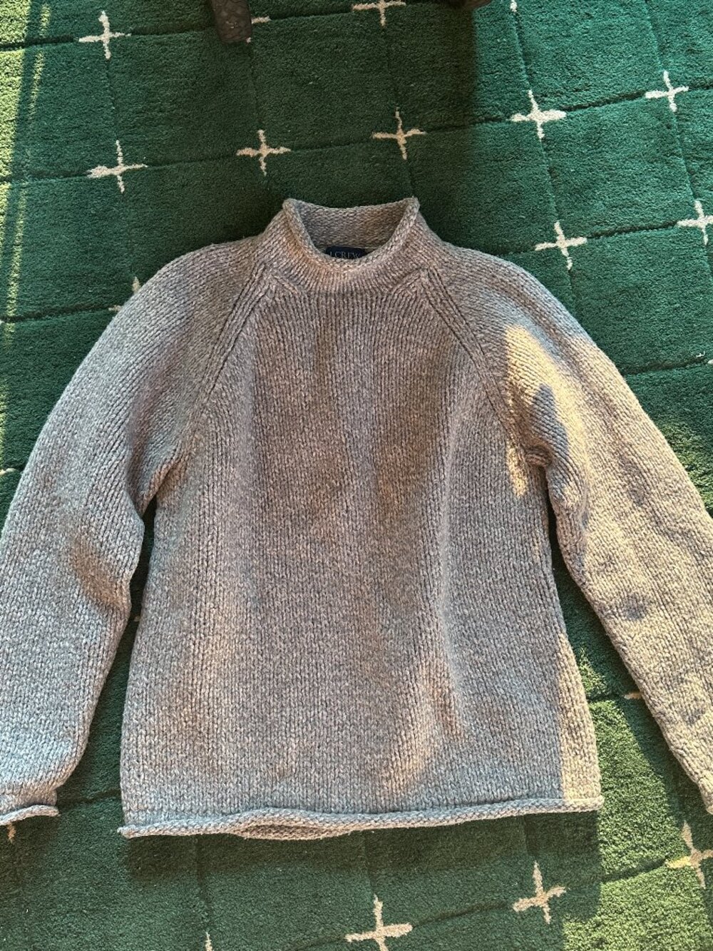 J. Crew Y2K Rollneck Roll Neck Pullover Sweater Grey Wool Lambswool Vintage M